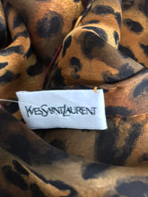 SOLD  Yves Saint Laurent large leopard silk chiffon shawl scarf