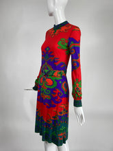 Leonard Fashion Paris Silky Jersey Geometric Design Dress 1970s