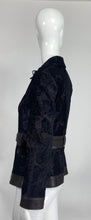 Giorgio Armani Sheared Lamb with Leather Facings in Black & Brown Jacket