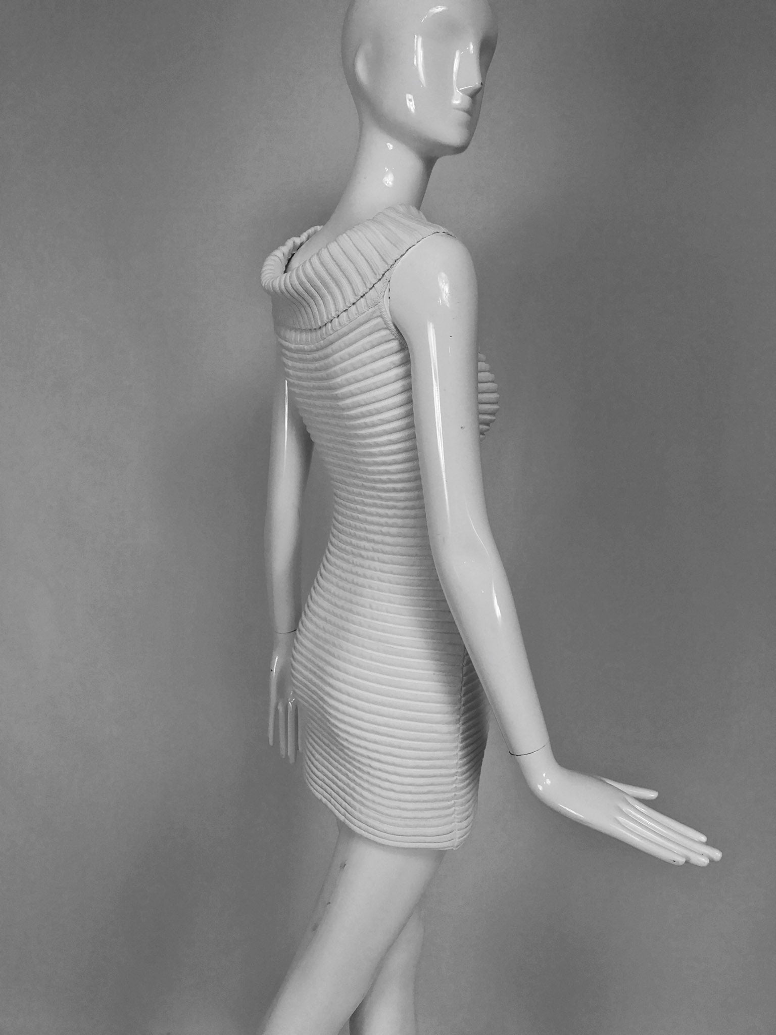 SOLD Chanel White Rib Knit Cowl Neck Bandage Dress 2009 – Palm Beach Vintage