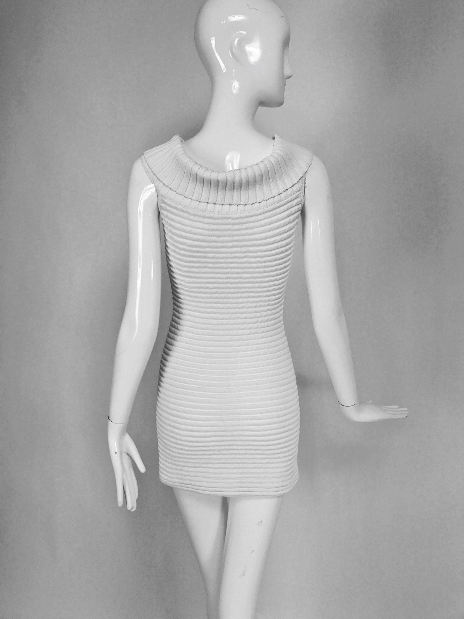 SOLD Chanel White Rib Knit Cowl Neck Bandage Dress 2009 – Palm Beach Vintage