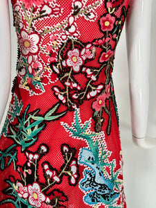 Vivienne Tam Abstract Applique Colourful Mesh Dress XS