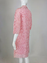 SOLD 1950s Pink Crochet Raffia Coat Apicella Italy