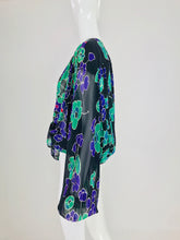 SOLD Valentino Floral Silk Chiffon Plunge Tie Front Blouse 1980s