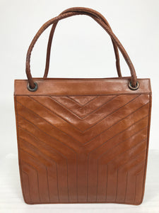 Vintage Yves Saint Laurent Caramel Leather Hand/Tote Bag 1970s