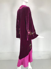 John Galliano 1920s Inspired Embroidered Velvet & Silk Evening Coat Early 2000s