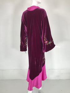 John Galliano 1920s Inspired Embroidered Velvet & Silk Evening Coat Early 2000s