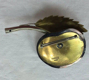 Fabrice Paris Large Mother of Pearl fFruit and Leaf Brooch
