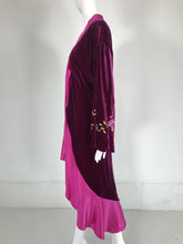 John Galliano 1920s Inspired Embroidered Velvet & Silk Evening Coat Early 2000s