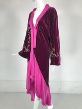 John Galliano 1920s Inspired Embroidered Velvet & Silk Evening Coat Early 2000s