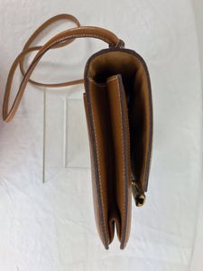 SOLD Hermes Vintage Tan Leather and Horsehair Crinoline shoulder bag, 1981