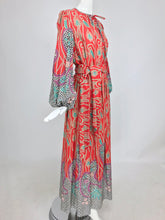 SOLD Richard Assatly Bohemian Cotton Mixed Print Maxi Dress 1970s