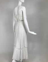 Vintage Roberta California White Gauze and Lace Maxi Dress 1970s