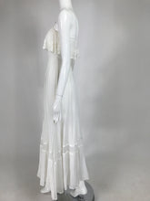 Vintage Roberta California White Gauze and Lace Maxi Dress 1970s