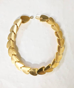 Robert Lee Morris gold plated articulated modernist necklace