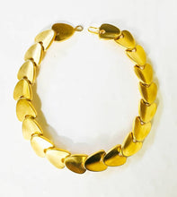Robert Lee Morris gold plated articulated modernist necklace