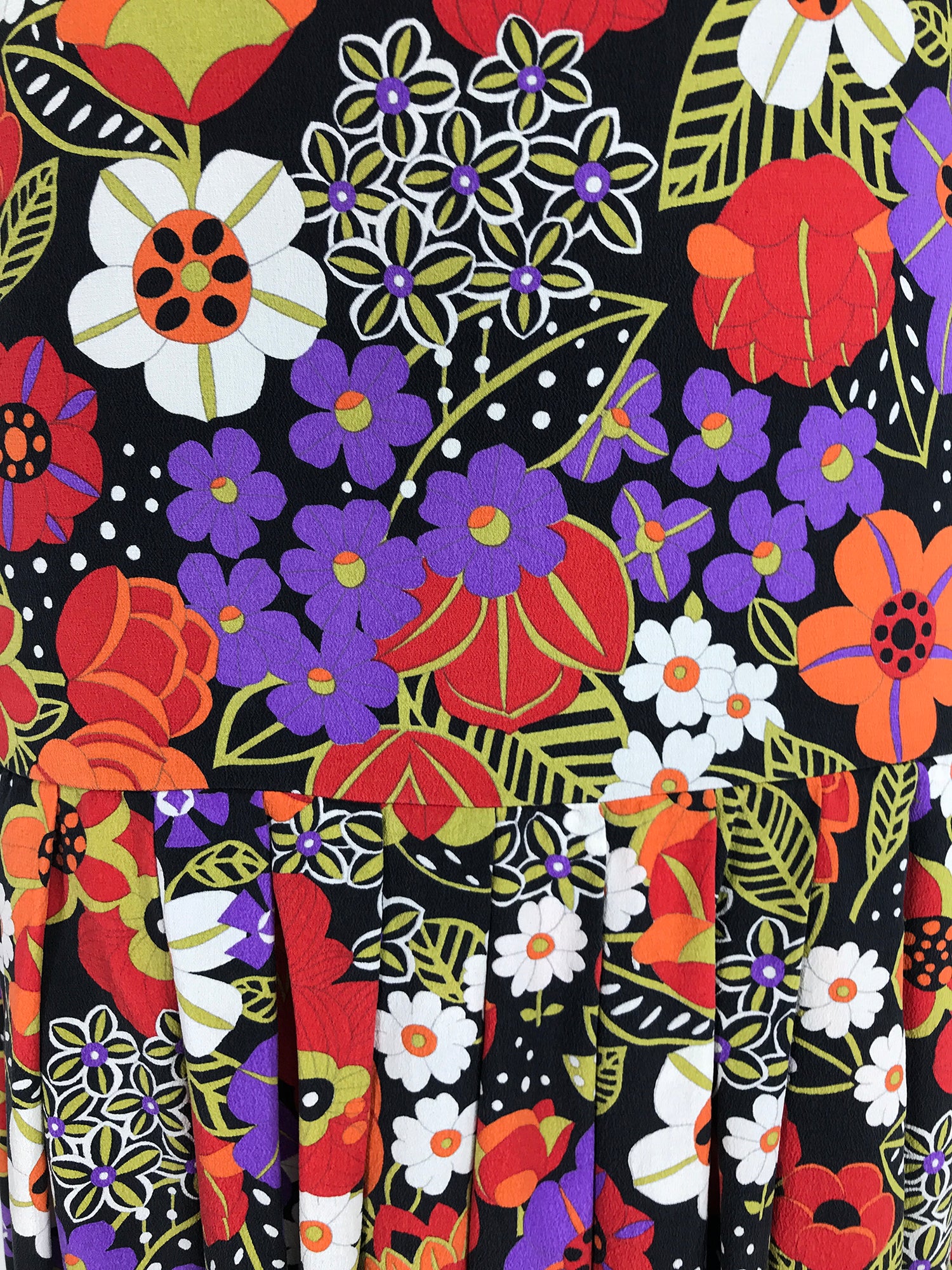 SOLD Oscar de la Renta Floral Silk Crepe Drop Waist Dress Late 1960s Palm Beach Vintage SOLD Oscar de la Renta Floral Silk Crepe Drop Waist Dress Late 1960s Palm Beach Vintage