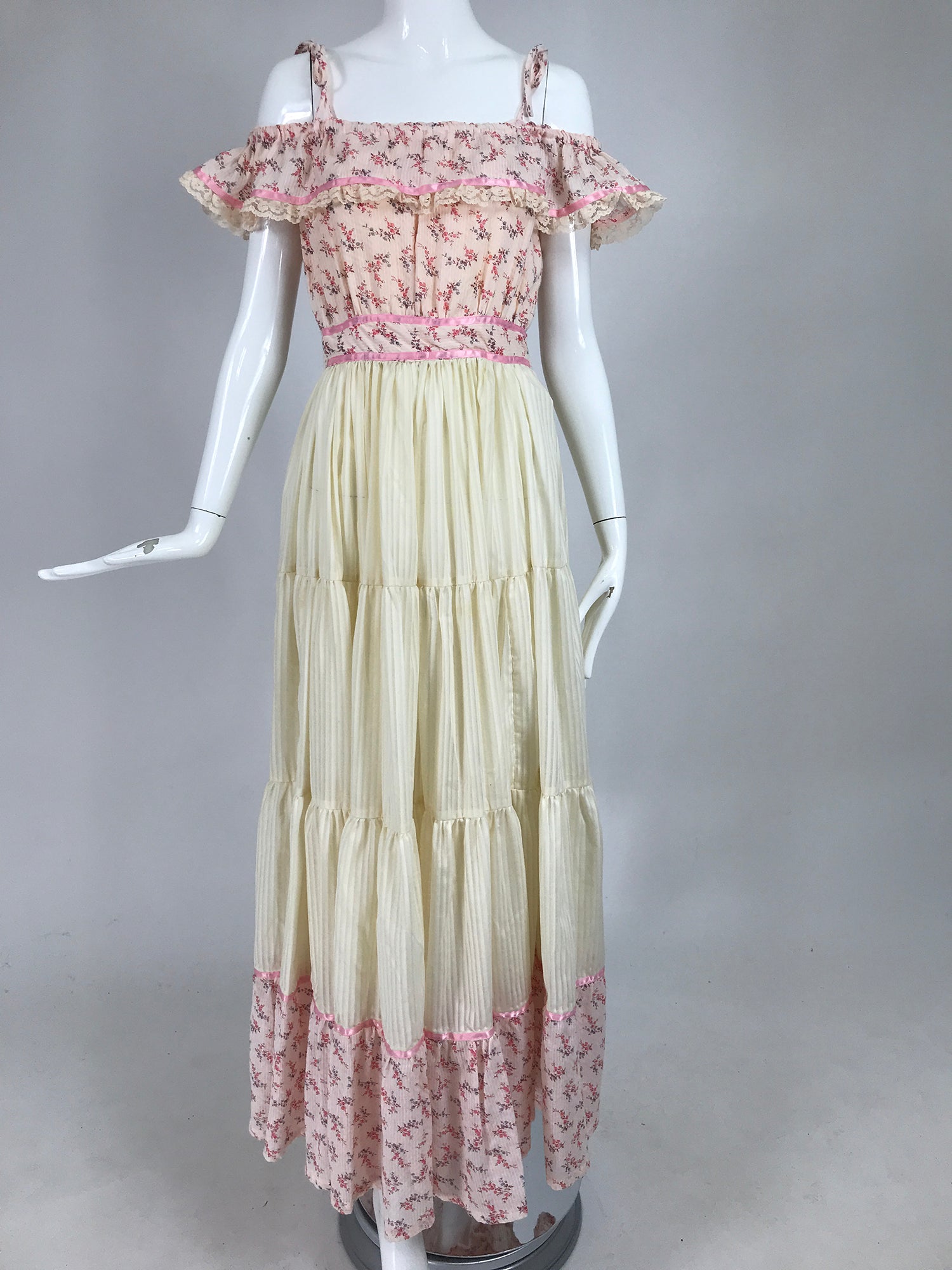 SOLD Vintage Mini Floral Tiered Ruffle Maxi Dress 1970s Prairie Style Palm Beach Vintage SOLD Vintage Mini Floral Tiered Ruffle Maxi Dress 1970s Prairie Style Palm Beach Vintage
