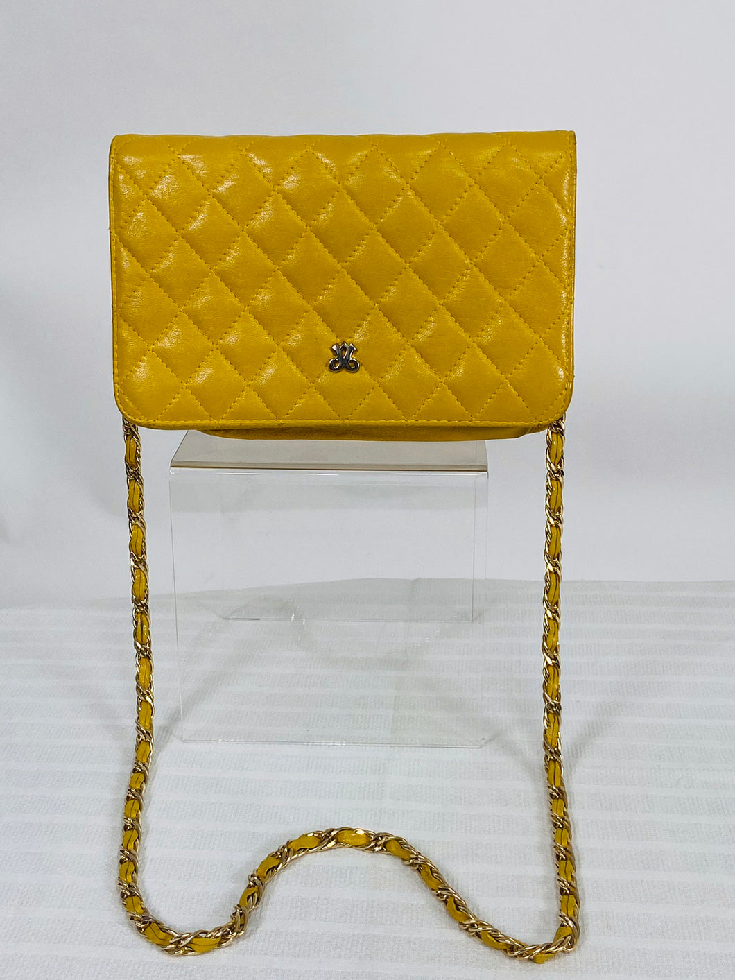 Chanel Yellow Patent Mini Chain Shoulder Bag