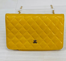 Jay Herbert Yellow Quilted Leather Mini Flap cross body Chain Strap Bag Vintage