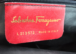 SOLD Ferragamo Red Lizard Clutch Cross Body Handbag 1980s