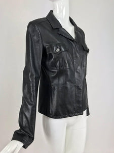 SOLD Chanel Black Leather Jacket 2007A  40