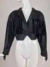 SOLD Maziar Betty Boop cowgirl black fringe leather jacket 1980s