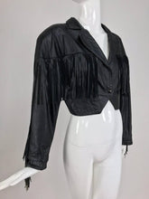 SOLD Maziar Betty Boop cowgirl black fringe leather jacket 1980s