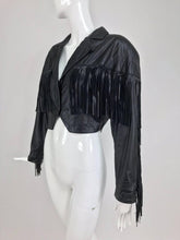 SOLD Maziar Betty Boop cowgirl black fringe leather jacket 1980s