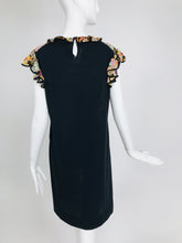 Louis Vuitton Silky Printed Front Knit Back Ruffle Sleeve Dress XL