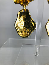 Vintage Eduardo Rambaud Paris Goldtone Enamel Drop Earrings 1990s