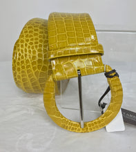 SOLD Tardini wide yellow crocodile belt NWT size Large 36