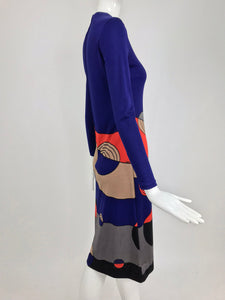 SOLD Louis Feraud Op Art Mod print jersey dress 1960s