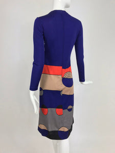 SOLD Louis Feraud Op Art Mod print jersey dress 1960s