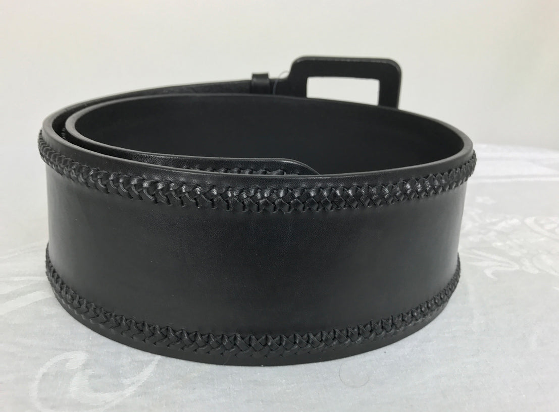 SOLD Ralph Lauren wide black harness leather laced edge  display picture 3