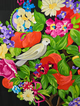 SOLD Magnificent Ungaro Silk Satin White Dove in Flower Tree Shawl 53 x 53