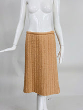 Andre Courreges Nude Wide Ribbed Boucle Skirt Set 1970s