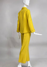 Andre Courreges Paris Couture Future Yellow Wool Pique Pant Set 1970s