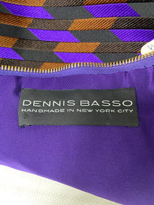 Dennis Basso Striped Dyed Mink & Silk Twill Top