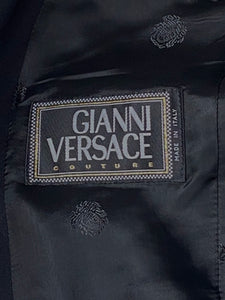 Gianni Versace Couture Black Wool Bead & Stud Trimmed Jacket