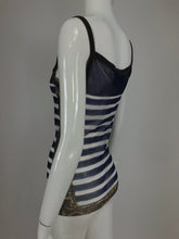 SOLD Jean Paul Gaultier signed nautical stripe mesh tank top dated 2001-02