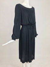 Pucci black silk jersey draw string waist dress 1960s