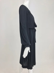 SOLD Pucci black silk jersey draw string waist dress 1960s