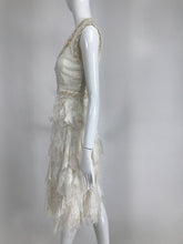SOLD Gregory Parkinson Pieced Applique White Silk and Lace Dress