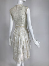 SOLD Gregory Parkinson Pieced Applique White Silk and Lace Dress