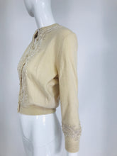 Vintage Abercrombie & Fitch Cream Cashmere Passementerie Sweater 1950s