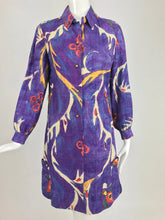 SOLD Contessa Hong Kong Hand Painted Raw Silk Shirt Dress 1960s