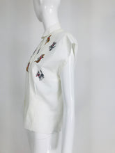 Vintage Cats & Dogs Hand Embroidered Novelty Cotton Blouse 1950s