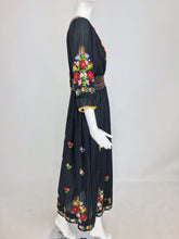 SOLD Vintage Hand Embroidered Czechoslovakian Smocked Peasant Dress