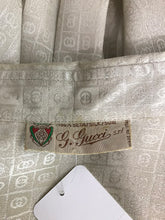 SOLD G Gucci Cream Silk Jacquard Logo Blouse 1970s